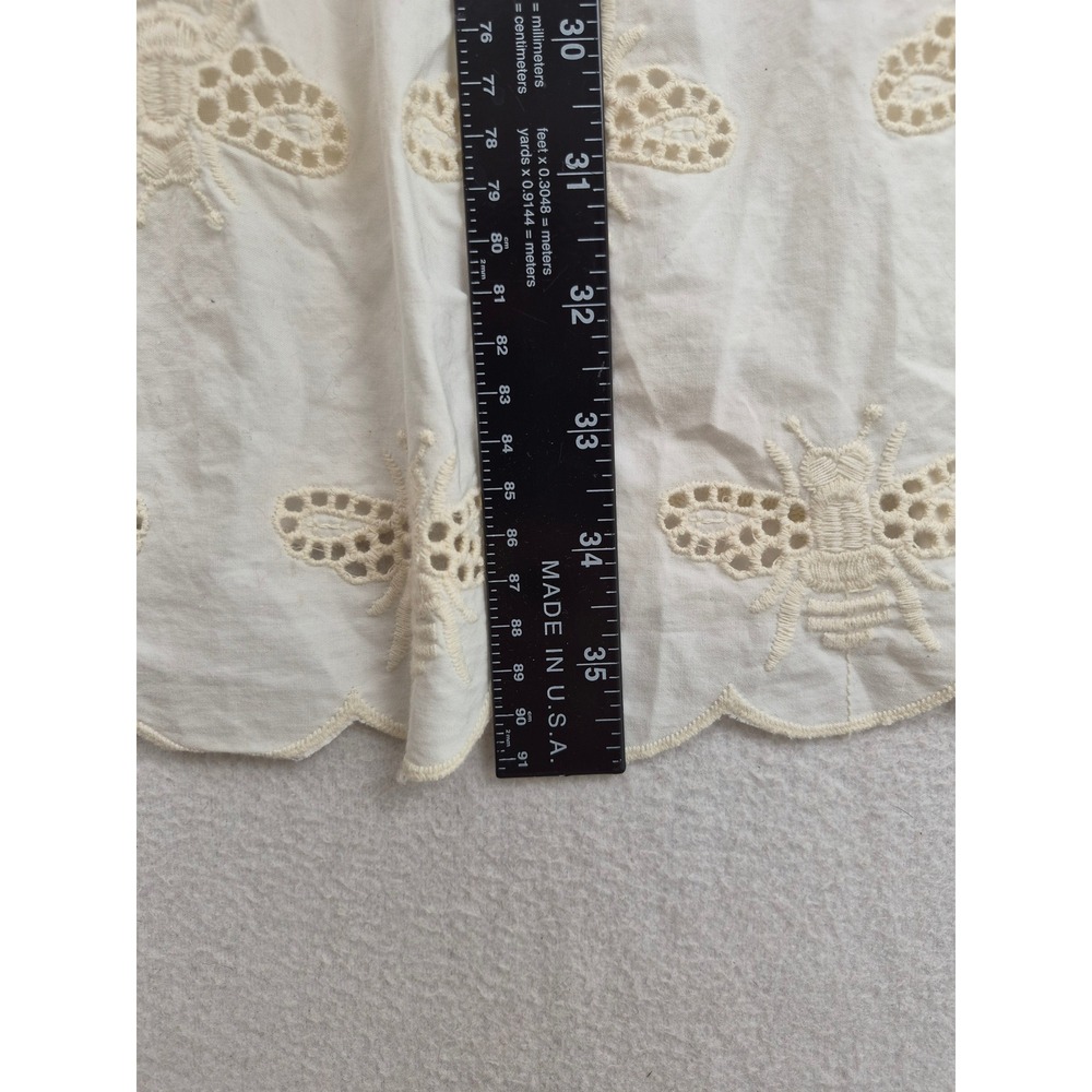 Anthropologie The Bettina Tiered Mini Shirt Dress Embroidered Bee Edition Large - Picture 7 of 16